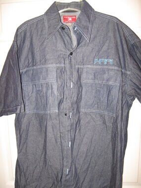 Vintage Platinum Fubu Chambray Denim Shirt Fat Albert Men's XL